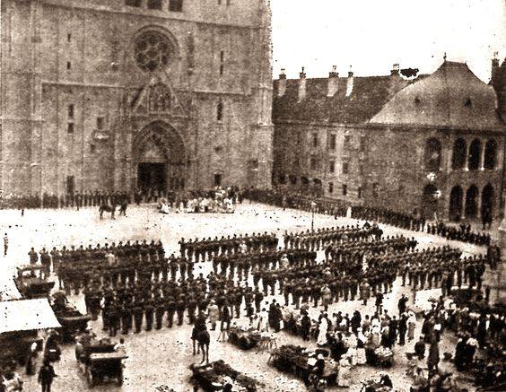 Kaptol 1914. godine, K.u.K. vojska, blagoslov pred odlazak na front